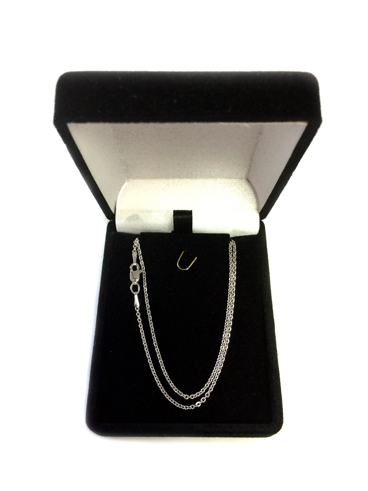 14k White Real Gold Forsantina Chain Necklace, 1.5mm, 16″