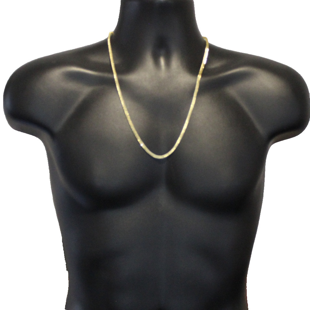 Mens 24″ Franco 3mm 14k Gold Plated Necklace Hip Hop Jewelry High Quality
