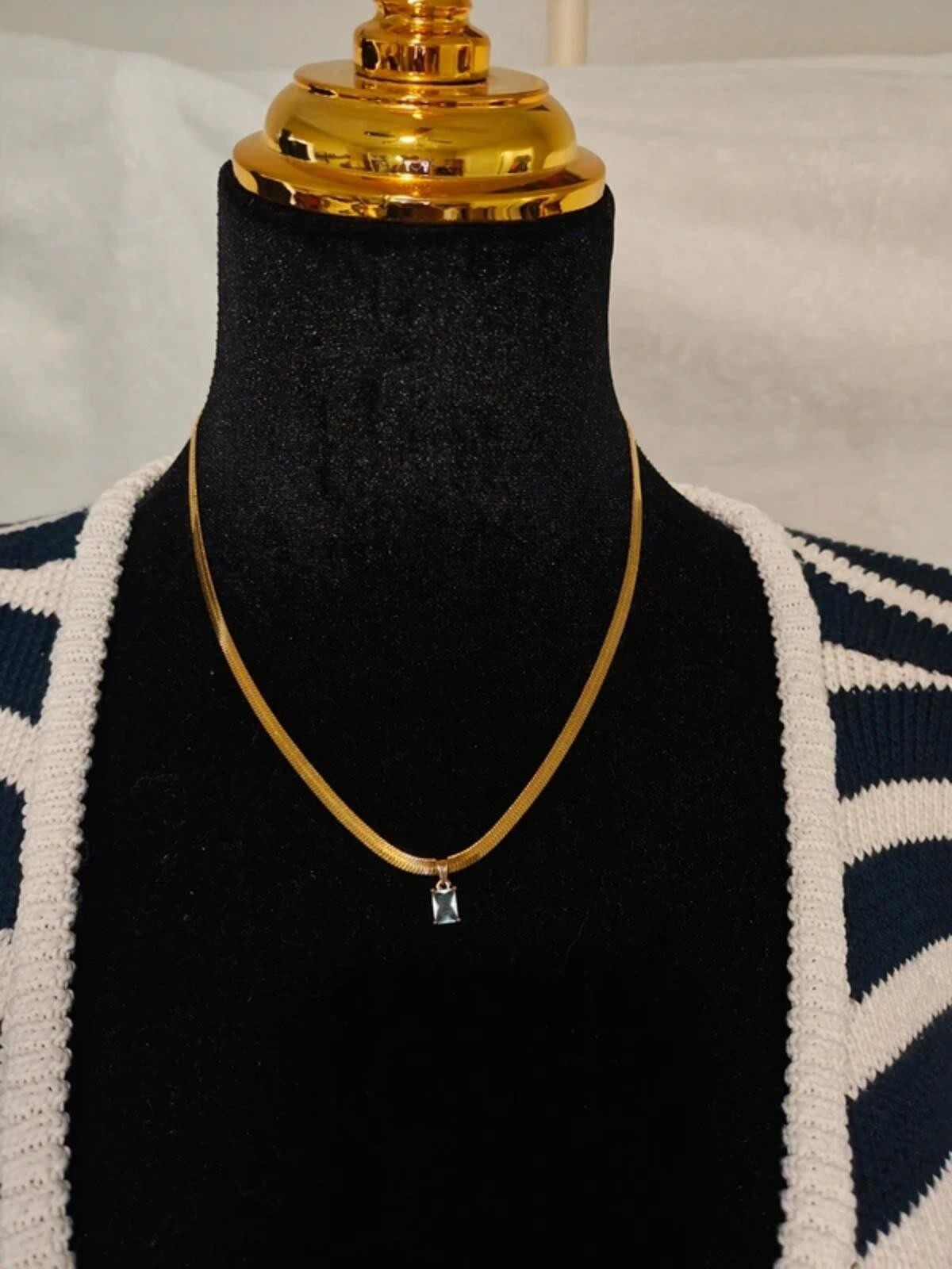 Harrods herringbone charm necklace
