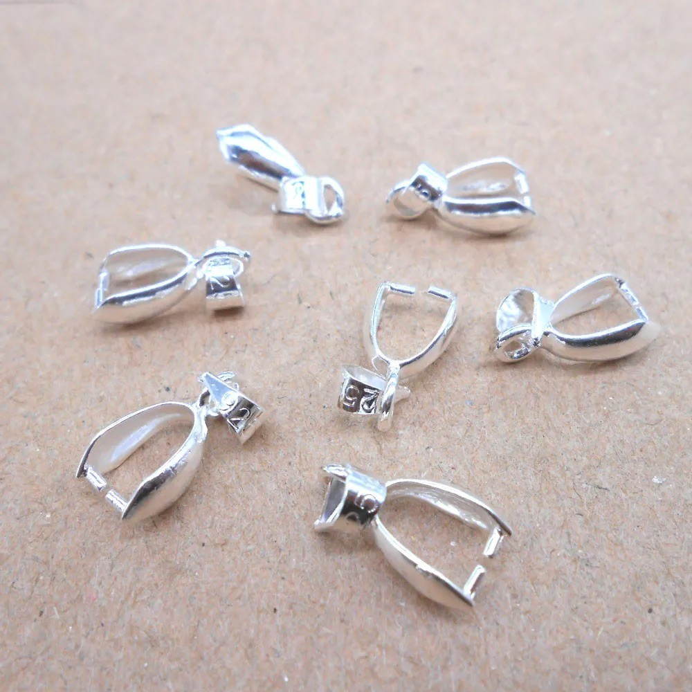 10PCS sterling 925 silver Handmade Pendant Jewelry Findings Bail Connector