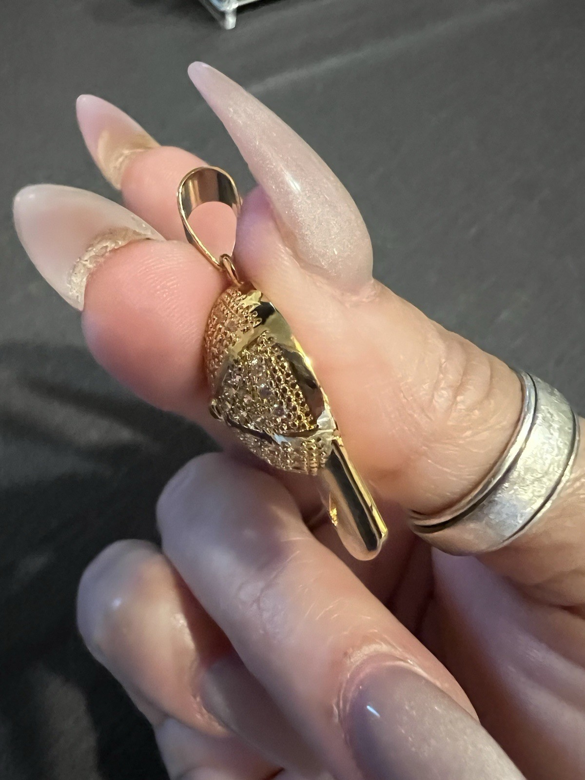 Nike Gold Tone Cap-Shaped Pendant Necklace Charm Sports Theme No Stone