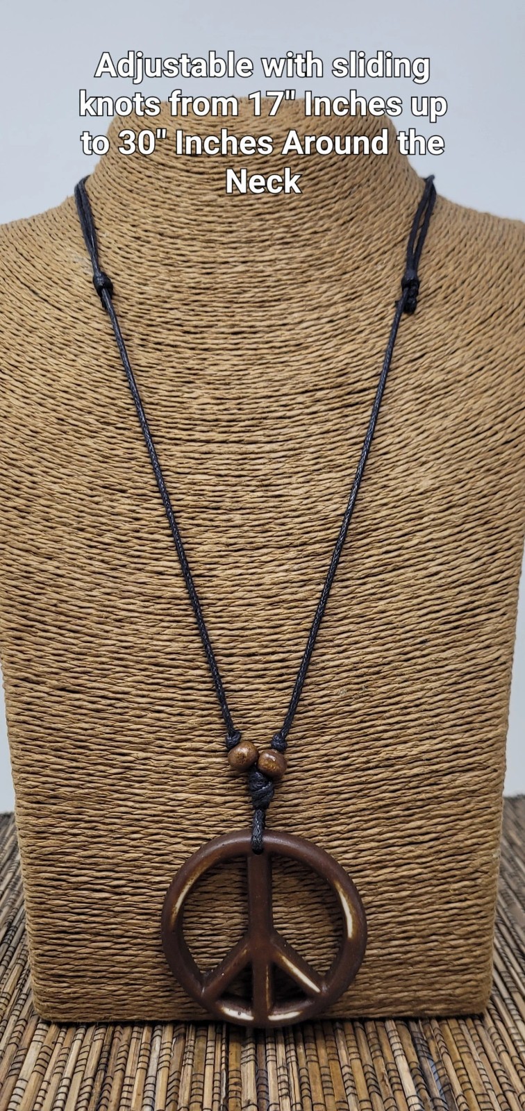 Peace Sign Necklace Unisex Adjustable Boho Pendant | Handmade Symbol of Peace
