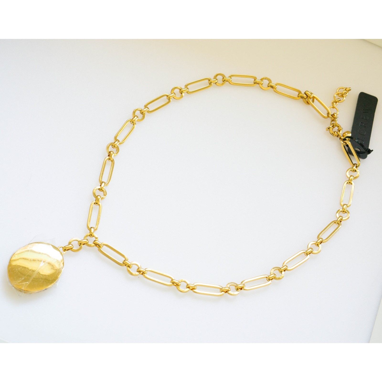 J.Crew Chain Link Oval Locket Gold Necklace