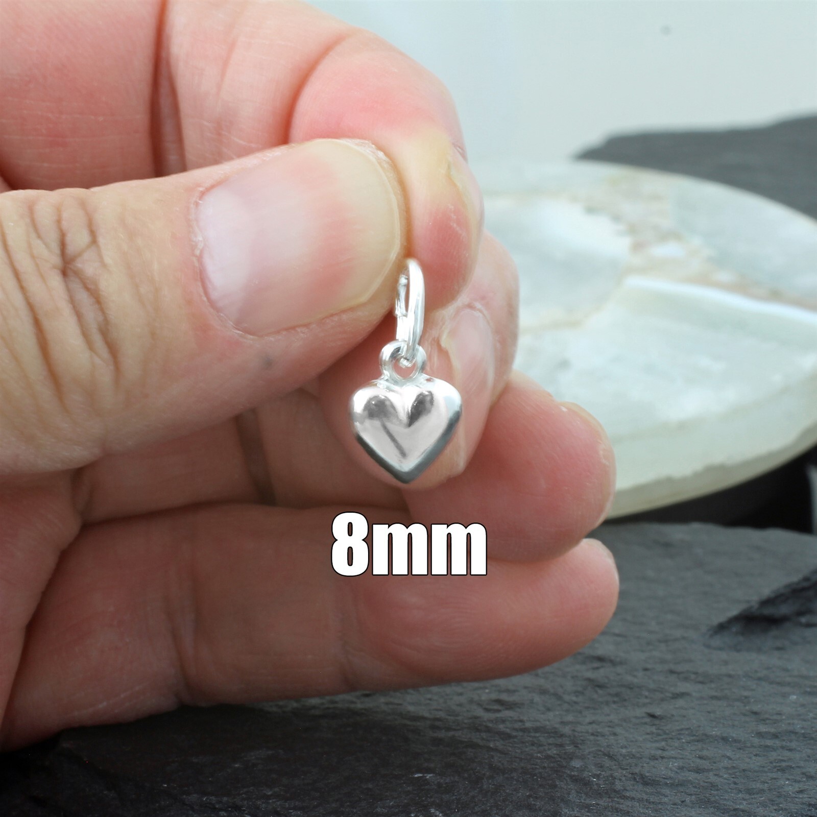 Guaranteed Genuine 925 Sterling Silver Polished Puffed Heart Charm Italy