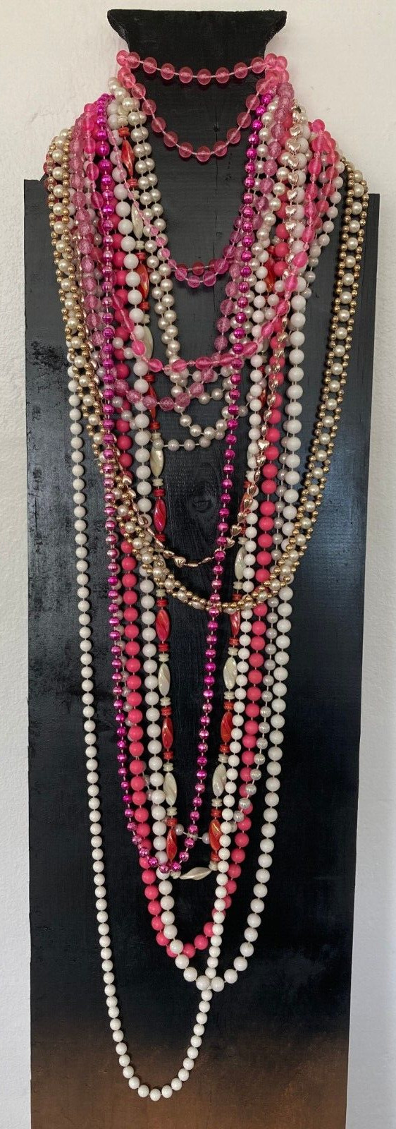 LOT OF 15, Mixed PINK THEME Mardi Gras or DRESS UP Beads…FUN