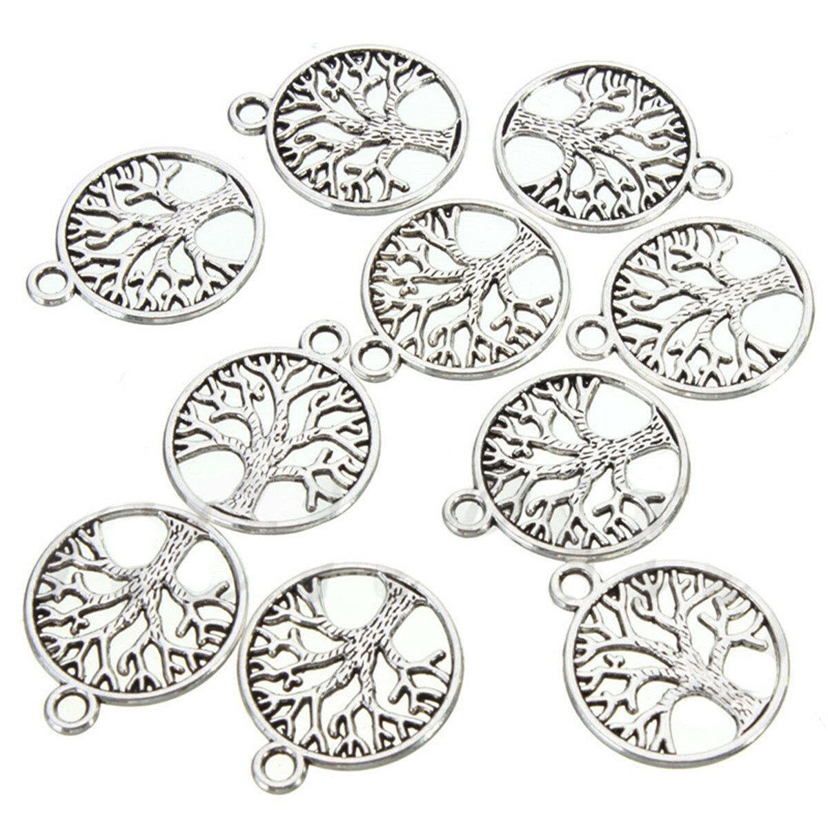 10/20Pcs Tibetan ‘Tree of Life Circle’ Charms Pendants For Jewelry Finding