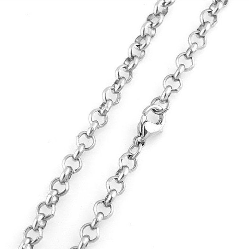 5pcs 3mm/4mm Stainless Steel Rolo Chain Necklace for Women Men Jewelry Pendant