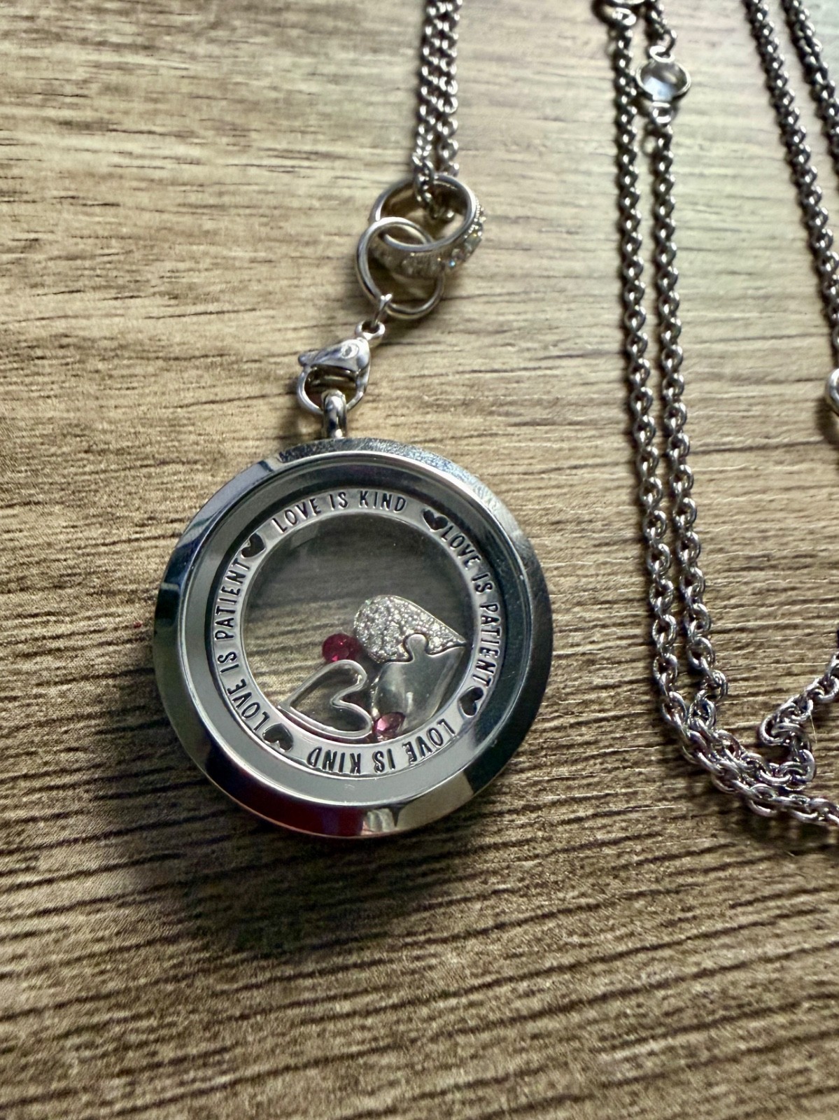 Origami Owl Extra-Long Silver-Tone Necklace with Magnetic Locket – Pre-Owned #20