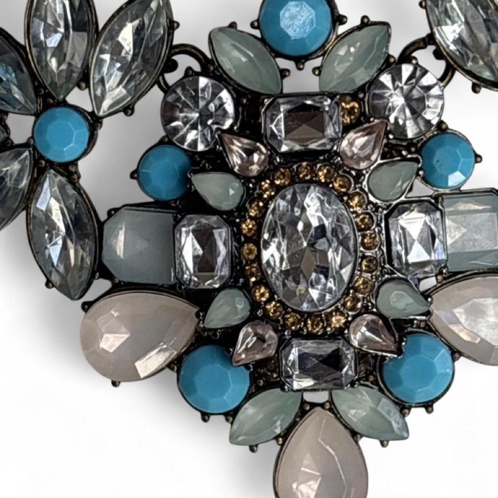 Park Lane Juno Statement Necklace | Blue Opalite & Crystal | Adjustable 16–19”