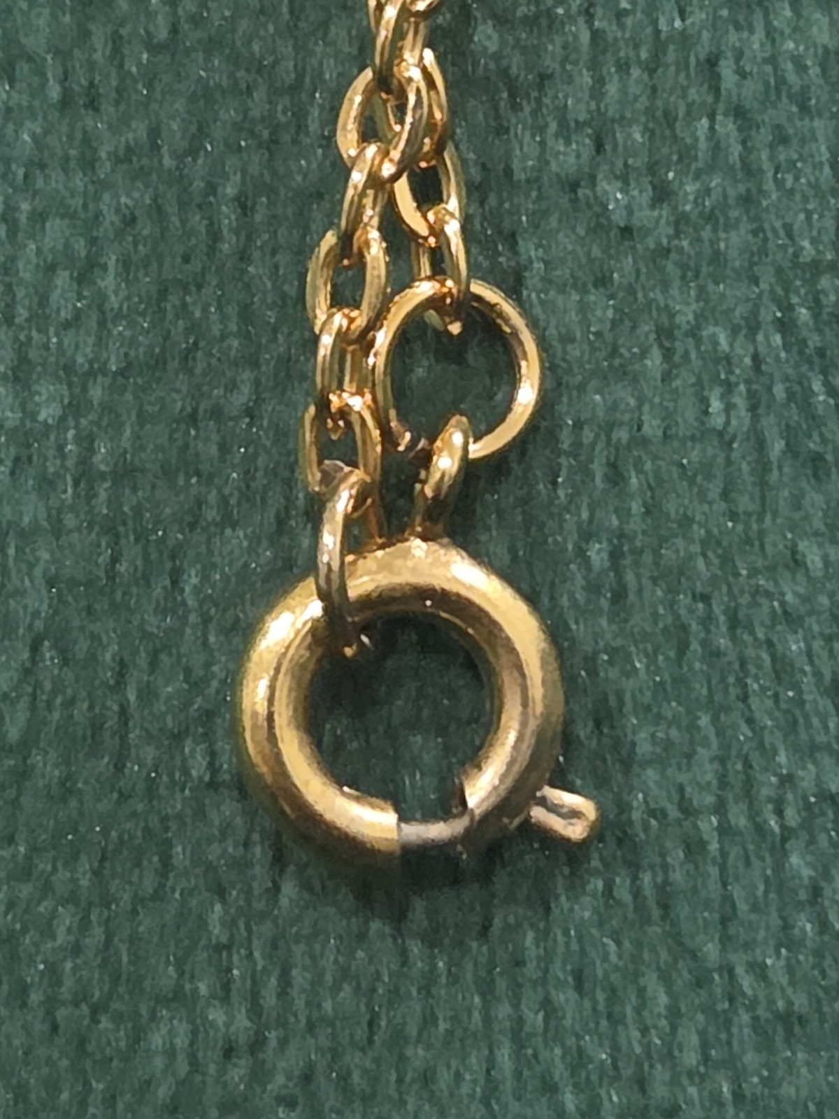 Unworn Vintage Goldtone Amber Rhinestone Teardrop 23x18mm Pendant 46cm Necklace