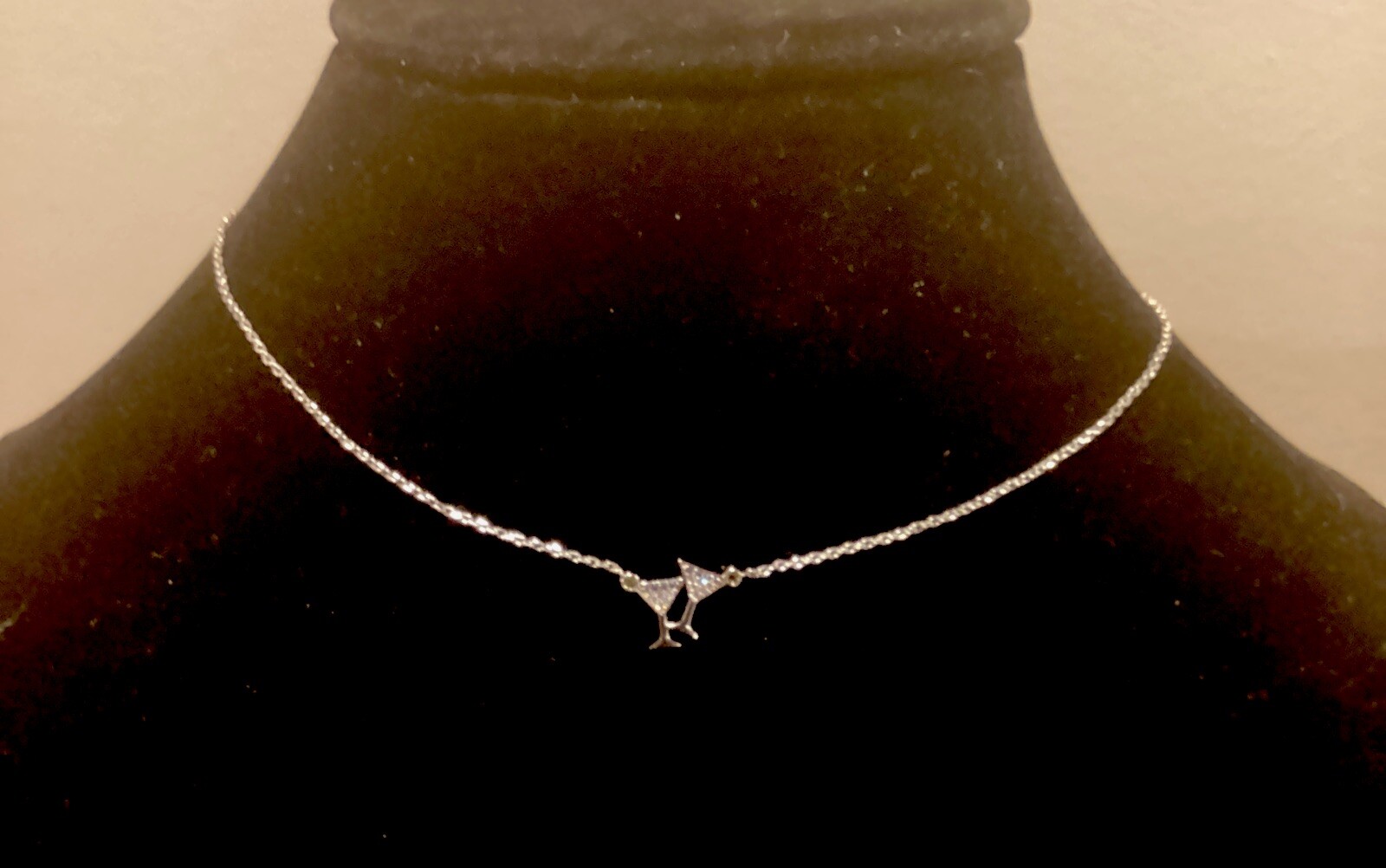🆕 KATE SPADE ‘SAY YES’ MARTINI PENDANT NECKLACE -NEW W/CARD