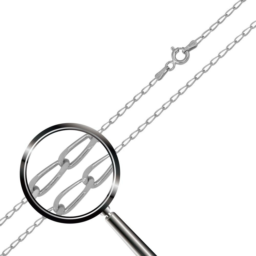 Sterling Silver Rhodium Finish 1.5 mm Link Chain Necklace