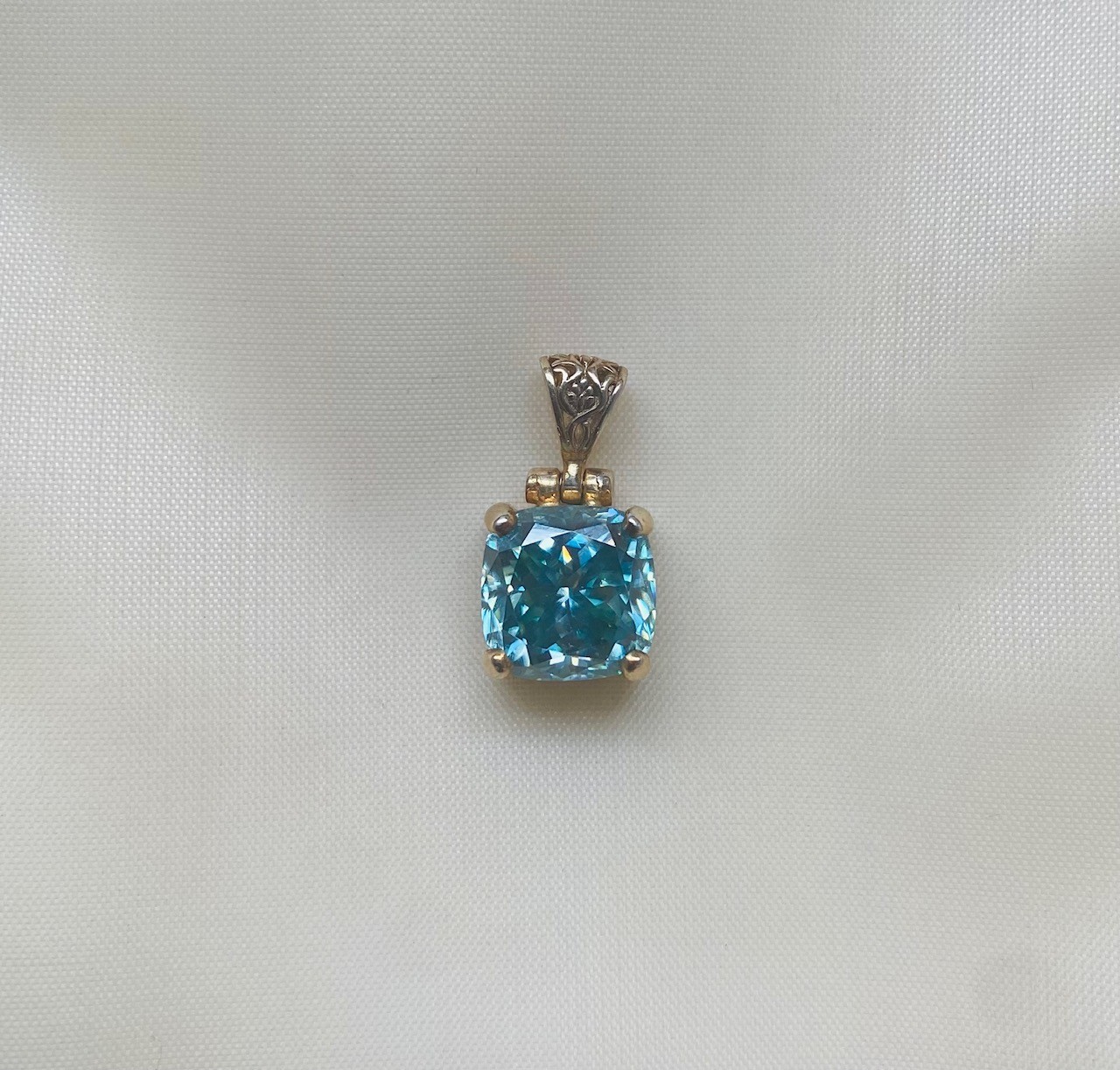 KATE KING Blue Moissonite Pendant