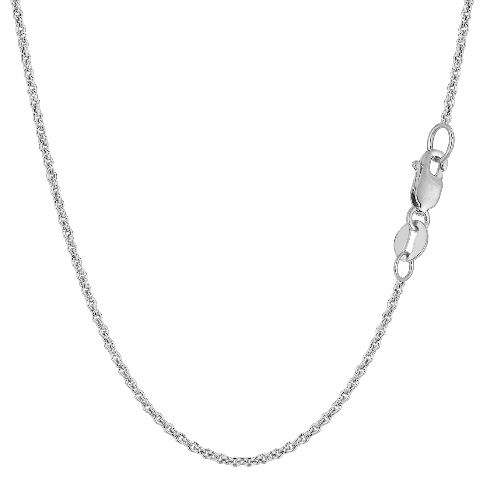 14k White Real Gold Forsantina Chain Necklace, 1.5mm, 16″