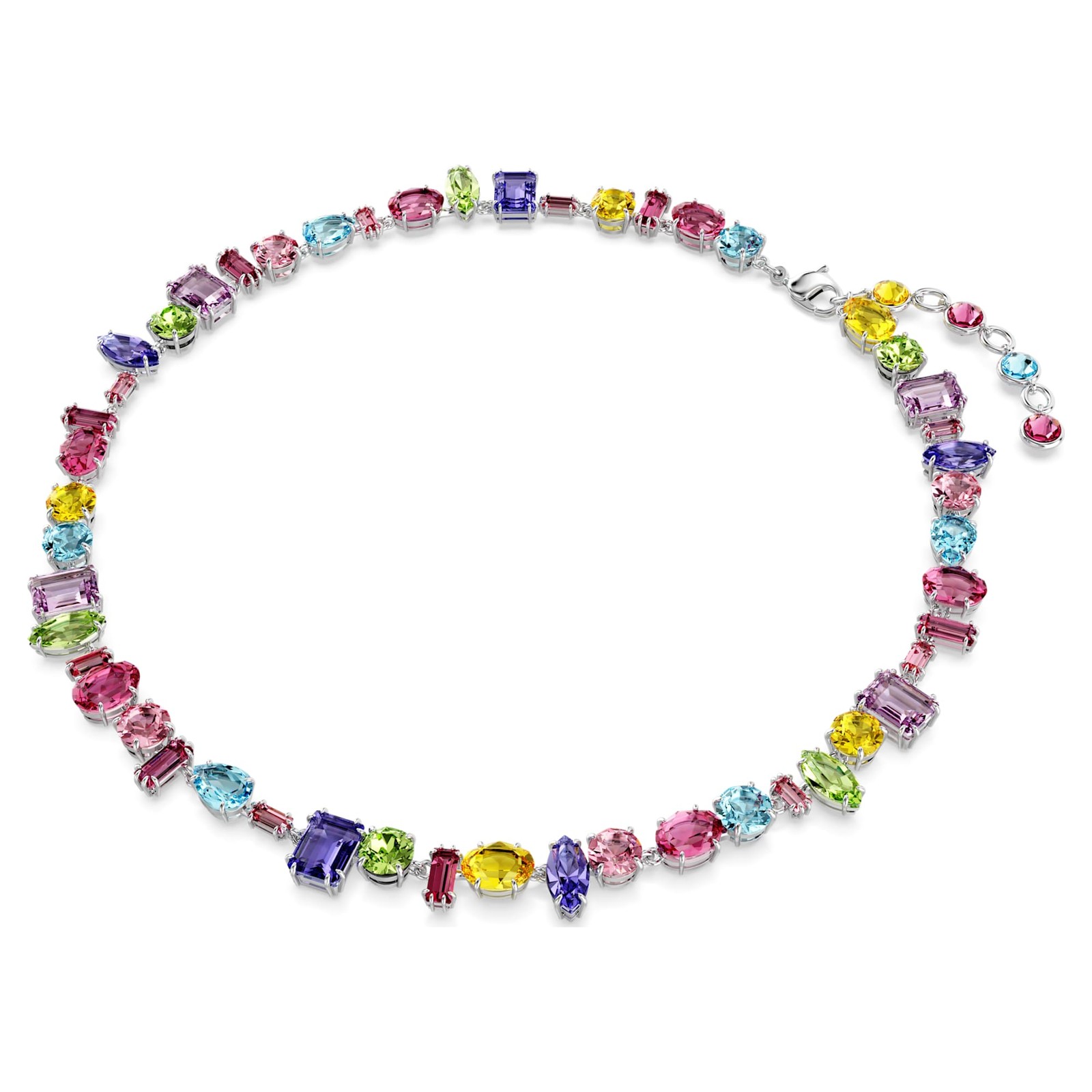 Swarovski Gema Necklace, Mixed Cuts, Multicolored, Rhodium Plated 5656397