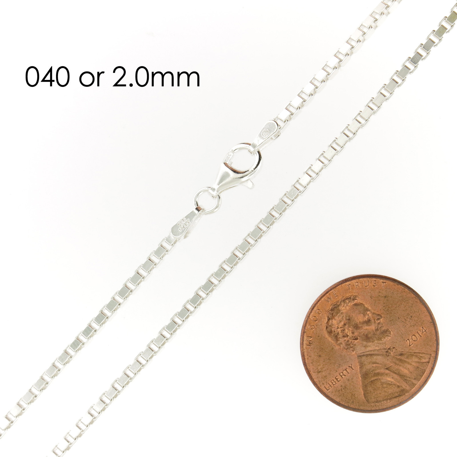 Sterling Silver BOX Chain Necklace All Sizes Stamped .Italy