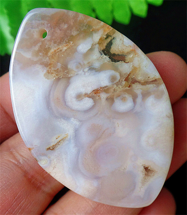 47x31x7mm Natural Cherry Blossom Agate Healing Marquise Pendant Bead BV65985