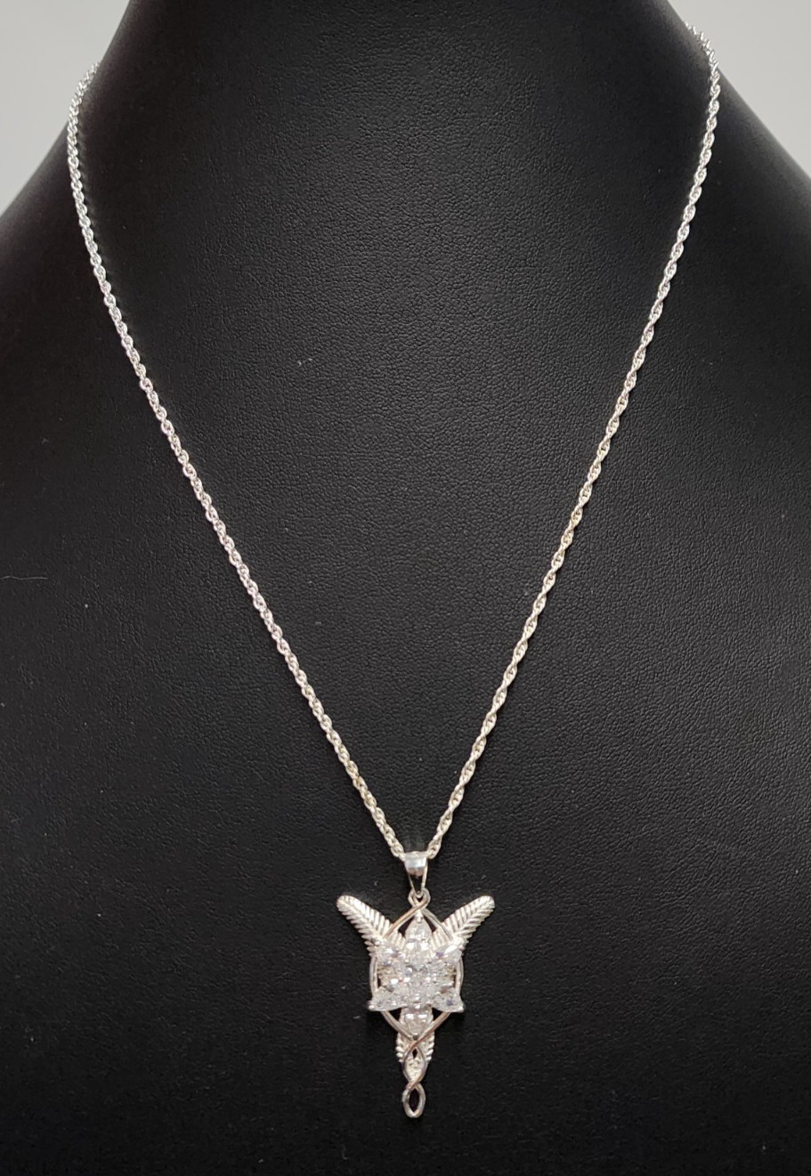 Bahamut Sterling Silver Arwen Evenstar Pendant 1.5″ Necklace 18″+2″