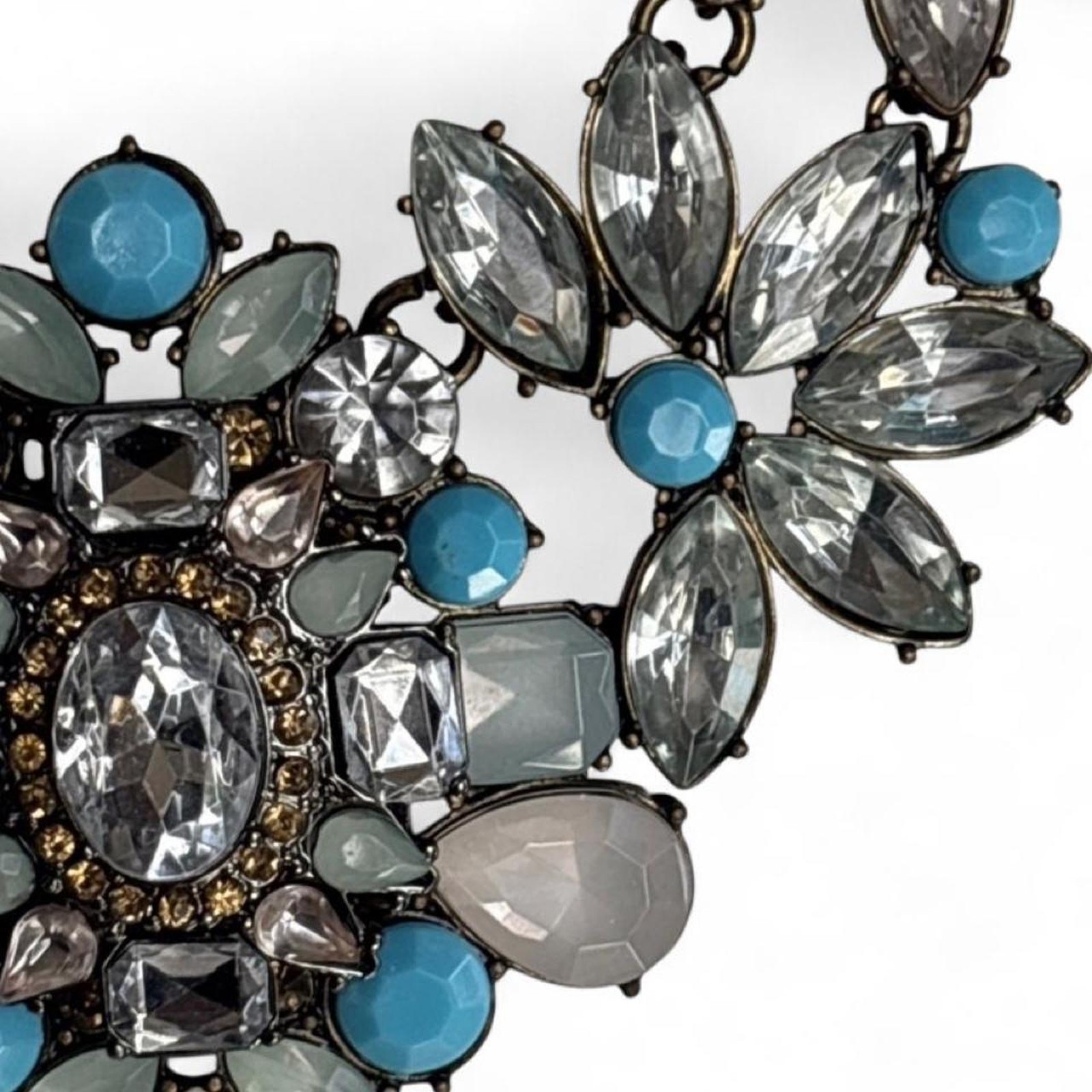 Park Lane Juno Statement Necklace | Blue Opalite & Crystal | Adjustable 16–19”