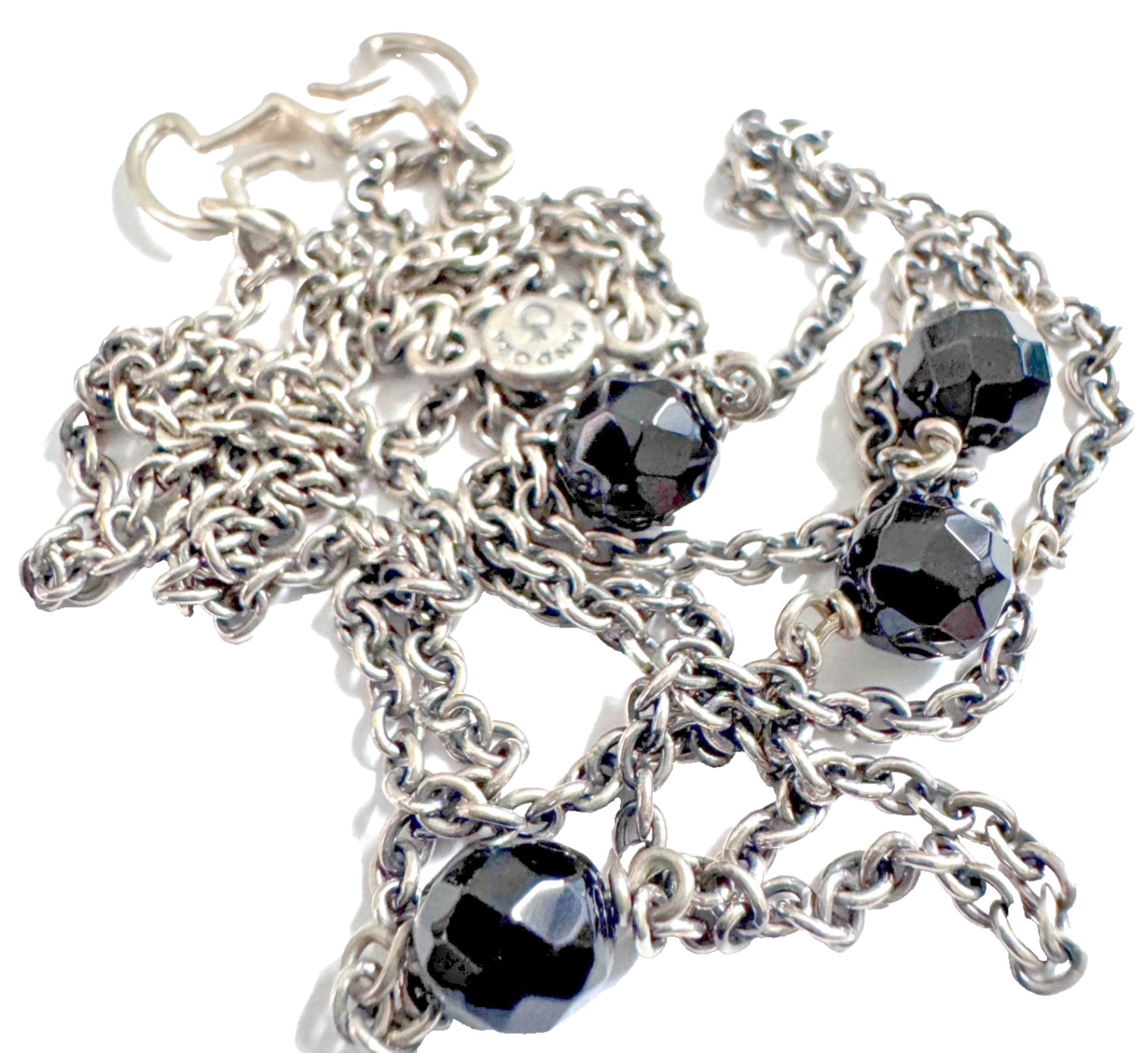 Pandora RARE and Beautiful Onyx Stones Toggle Necklace With S Hook