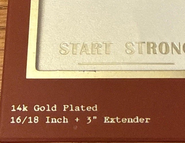 A New Day Charm Necklace “start strong” 14k Gold Plated 16/18” + 3” Extender