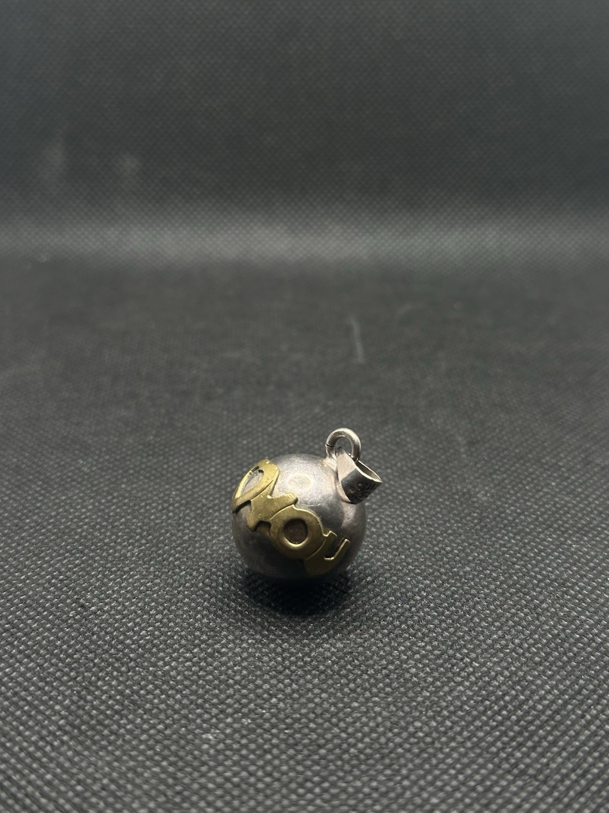 Vintage Sterling Silver Two-Tone Fairy Harmony Ball “I Love You” Pendant