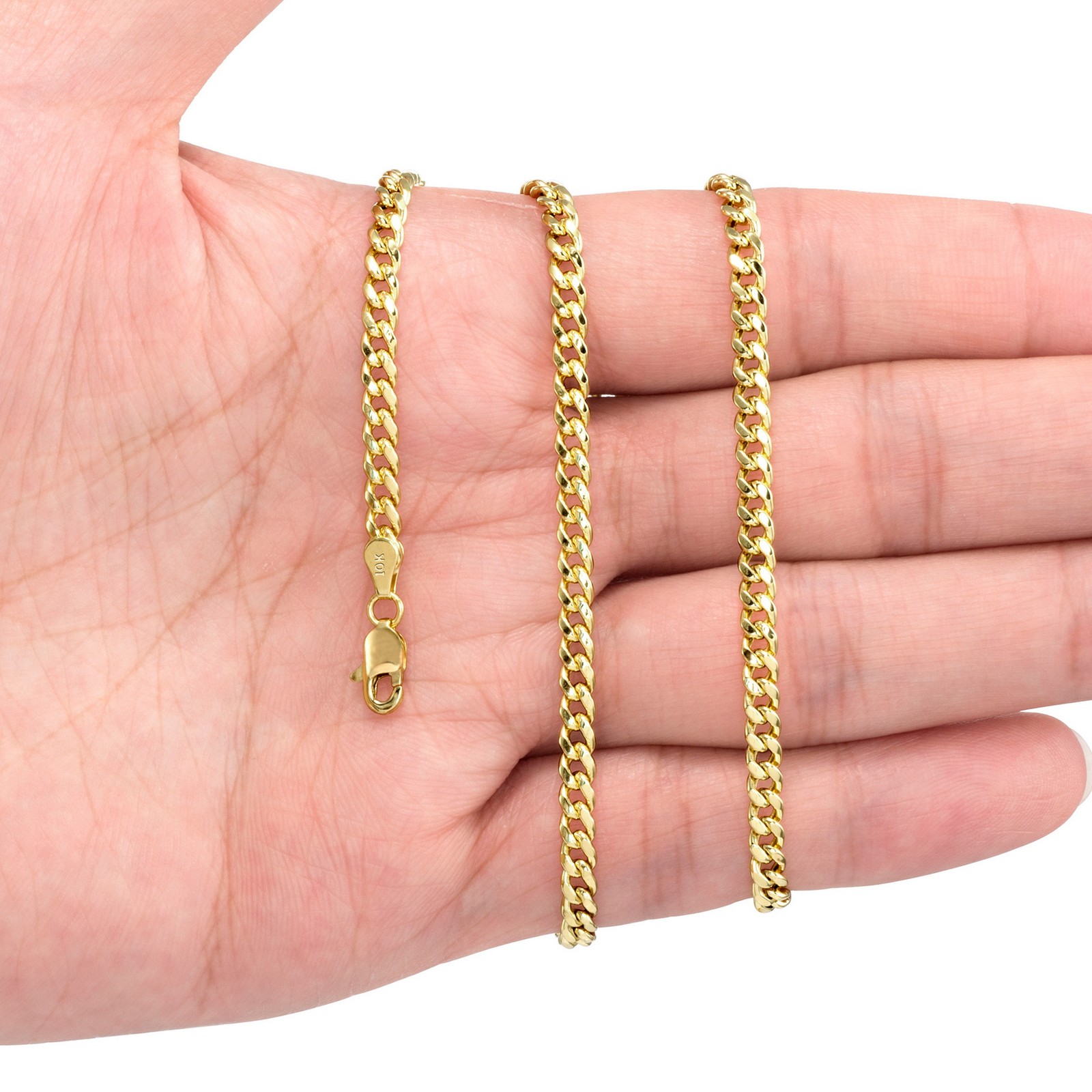 10K Yellow Gold 4mm Real Miami Cuban Link Chain Mens Bracelet Italian Made 9″