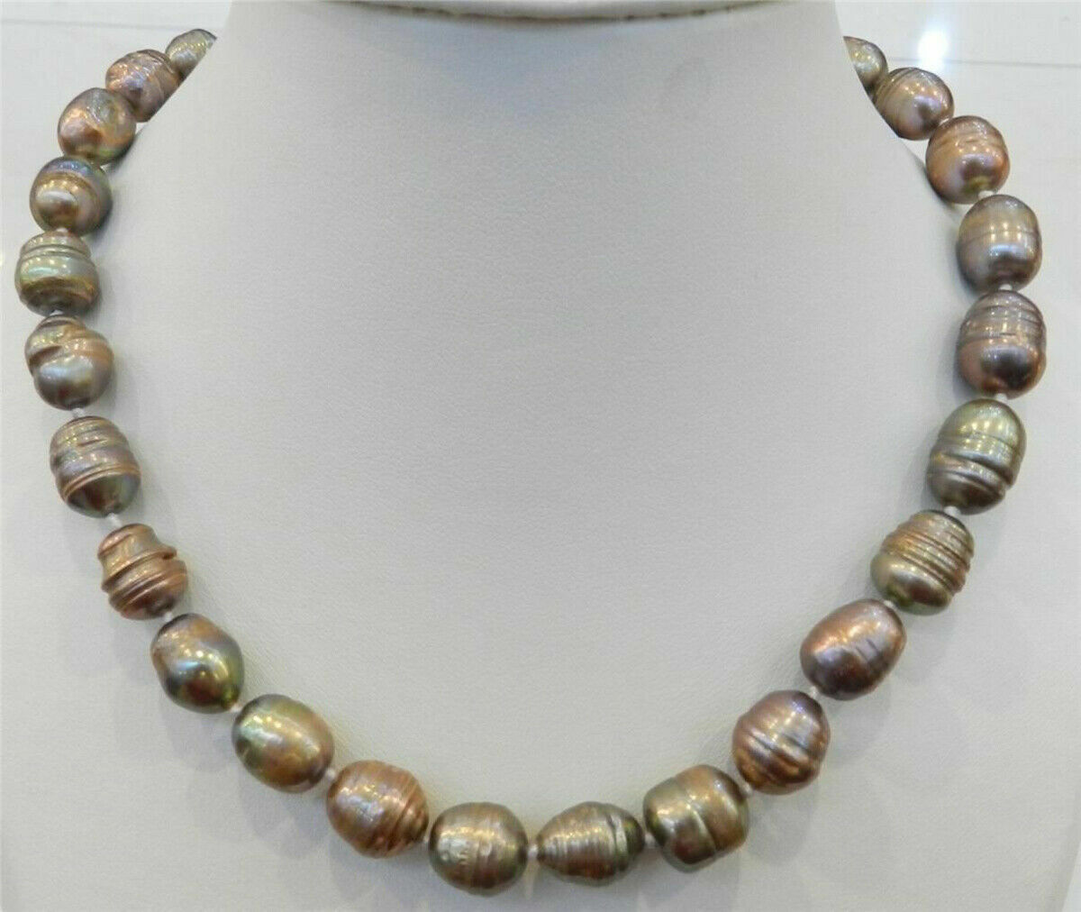 Rare Natural Multi-Color 10-11MM South Sea Freshwater Culture Pearl Necklace 18″