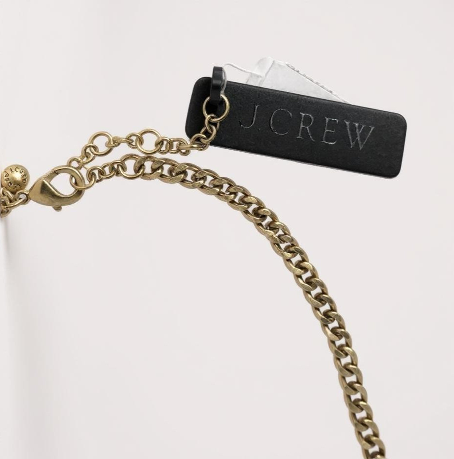 J.CREW NWT Gold Tone Crystal Lucite Cluster Statement Necklace