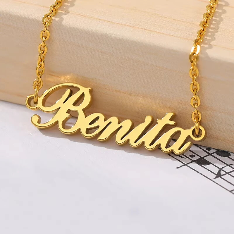 Customized Name Necklace Jewelry Pendant Personalized Font Style Gold Silver