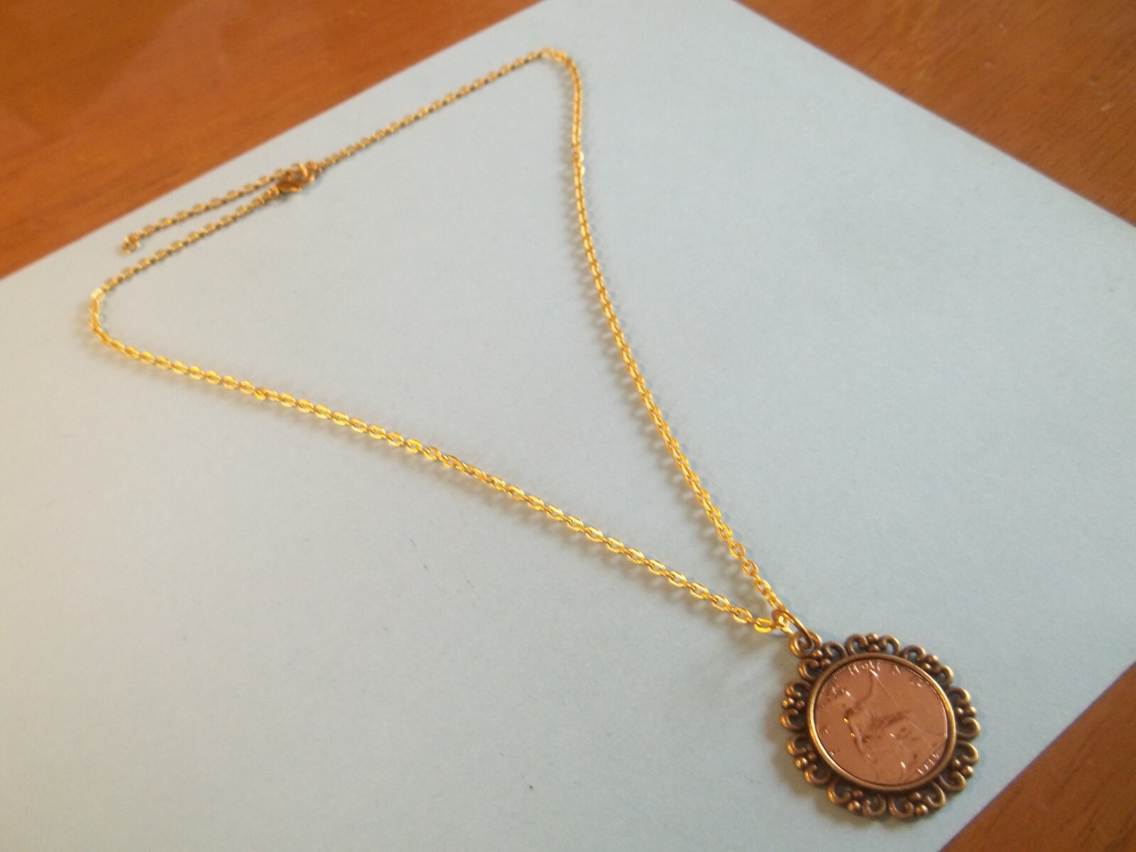 BRITANNIA FARTHING LIMITED EDITION BRONZE CASED PENDANT NECKLACE – 1911 to 1936