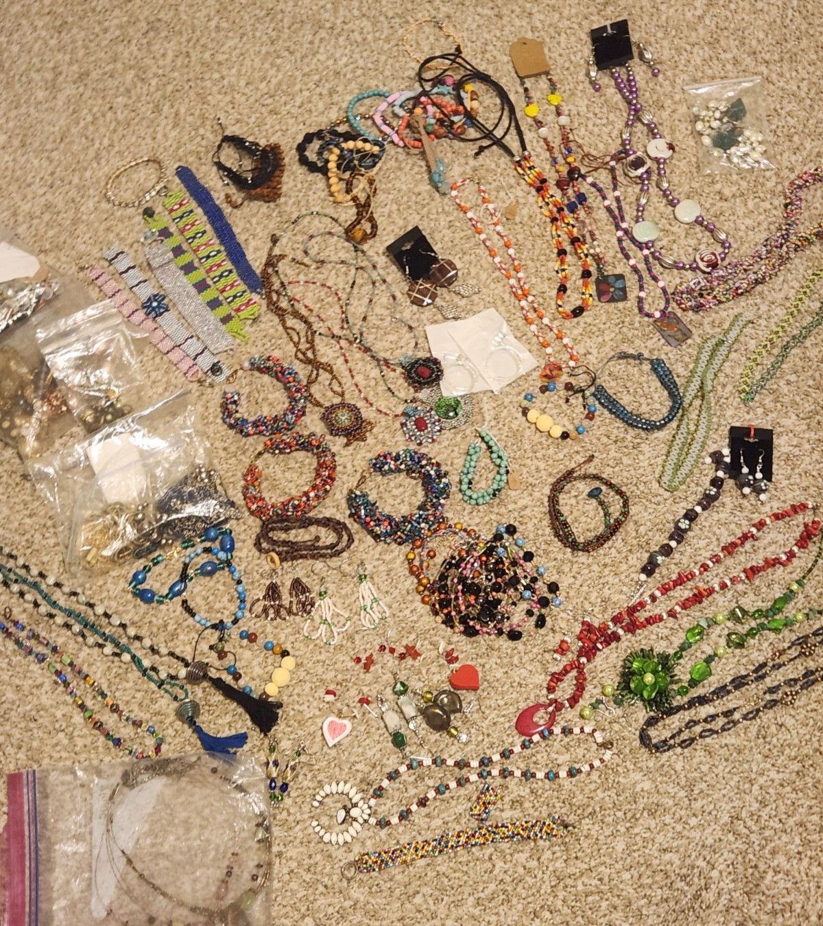 Bracelet Earring Necklace Closeout 5# Lot Beaded Chain Artisan/Store Stone Glass