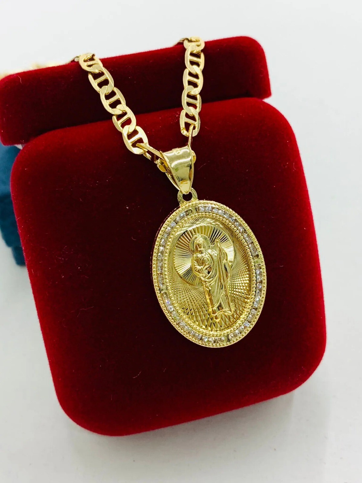 St Jude Chain Mariner Link 14K Necklace Pendant 24″ Gifts Catholics For Adults