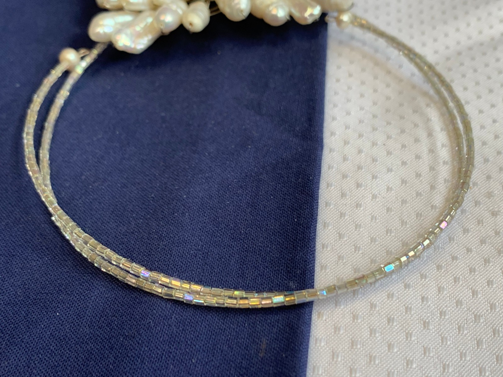 Pearl Cluster Choker 20″ Costume Jewelry Fresh Water Beaded Chain Necklace