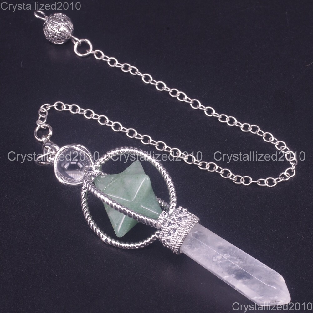 Natural Gemstones Merkaba Pendulum Healing Crystal Pointed Reiki Chakra Pendant