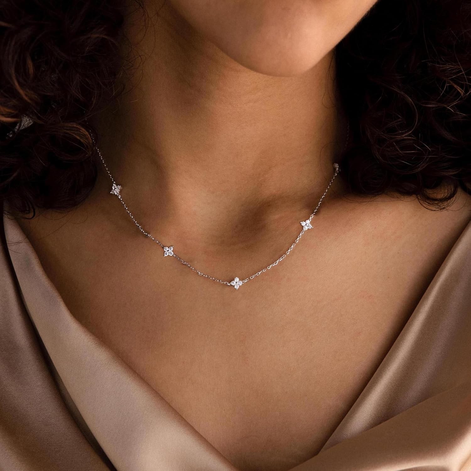 Christmas Stocking Stuffer Dainty Necklace for Women CZ Choker Gift Jewelry