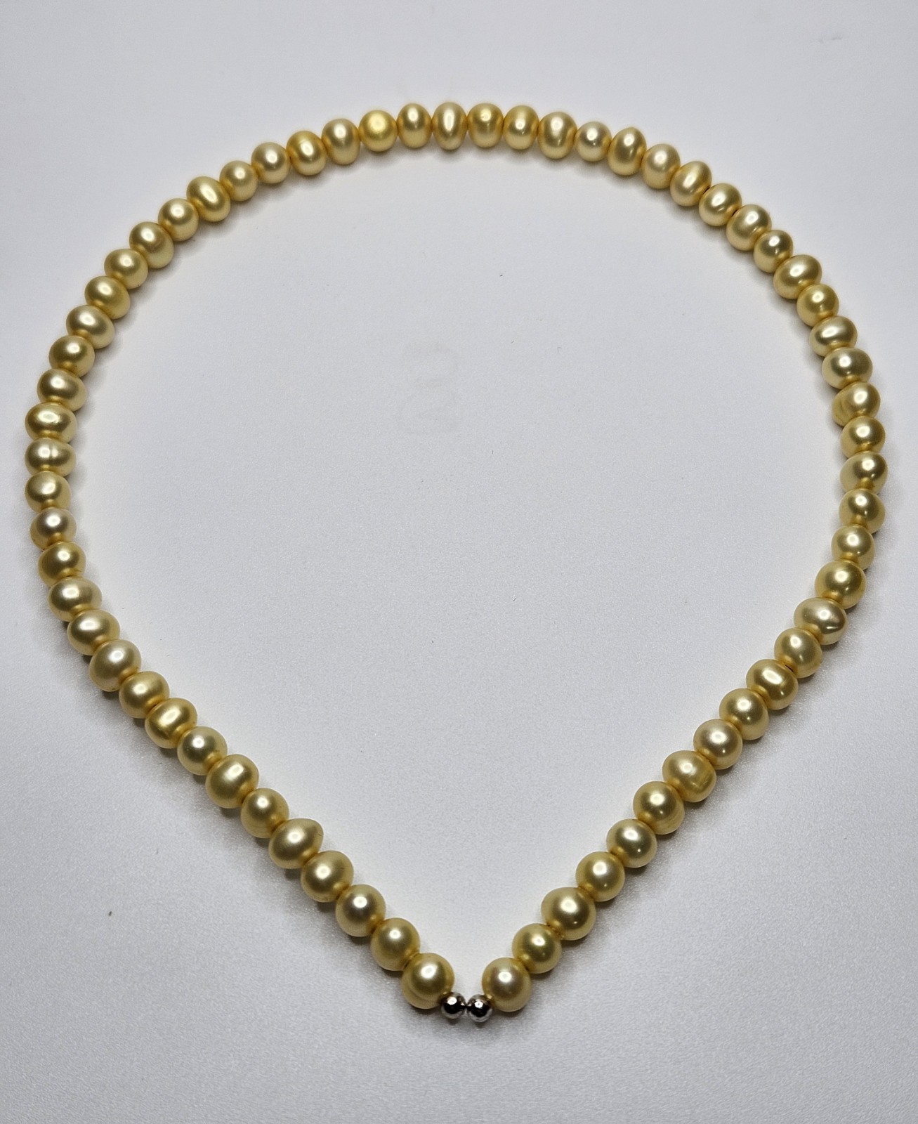 Yellow 6.5-7.5mm Freshwater Pearl Memory Wire 15.5in Choker Necklace