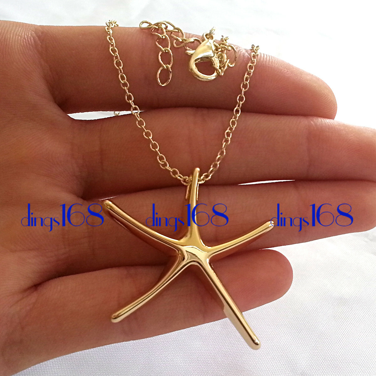 18K Yellow Gold Filled Starfish Pendant + 16″/18″/20″/22″/24″ Necklace Chain P1B