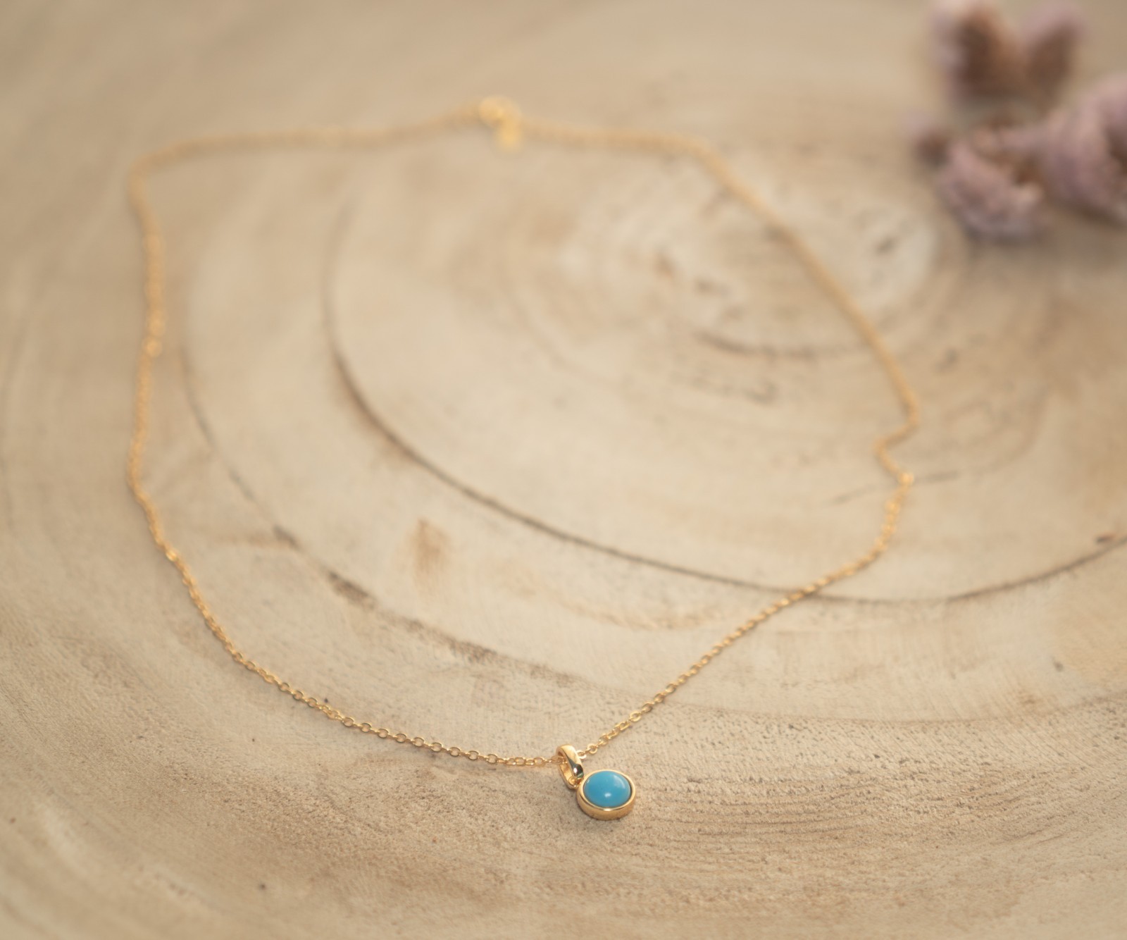 Turquoise Blue Stone Pendant Necklace, Natural Gemstone Necklace, Gift for Her