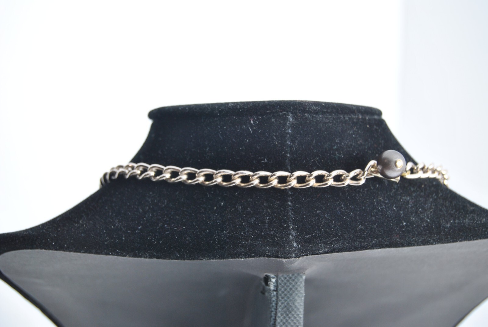 Swirl Faux Pearl Choker Necklace Multicolor Silver and Gold 14 inches