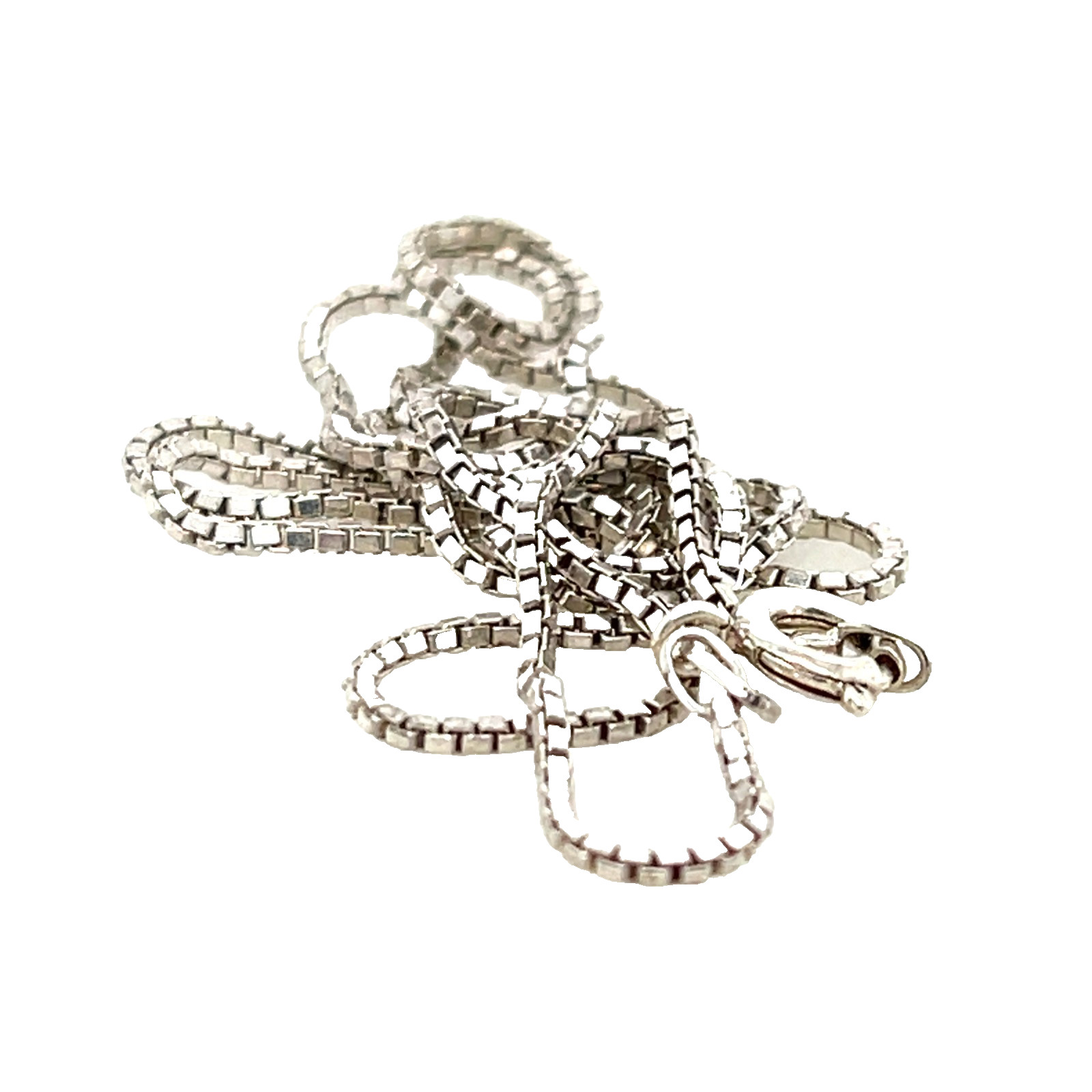 Sterling Silver Venetian Box Chain Necklace – 46cm – 3.25g – Stamped 925