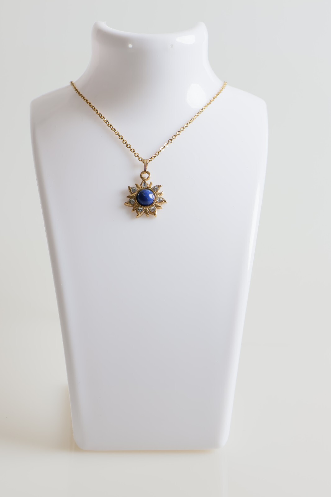 Cadena De Acero Inoxidable Chapada En Oro 18k Girasol Mariposa Flor Margarita