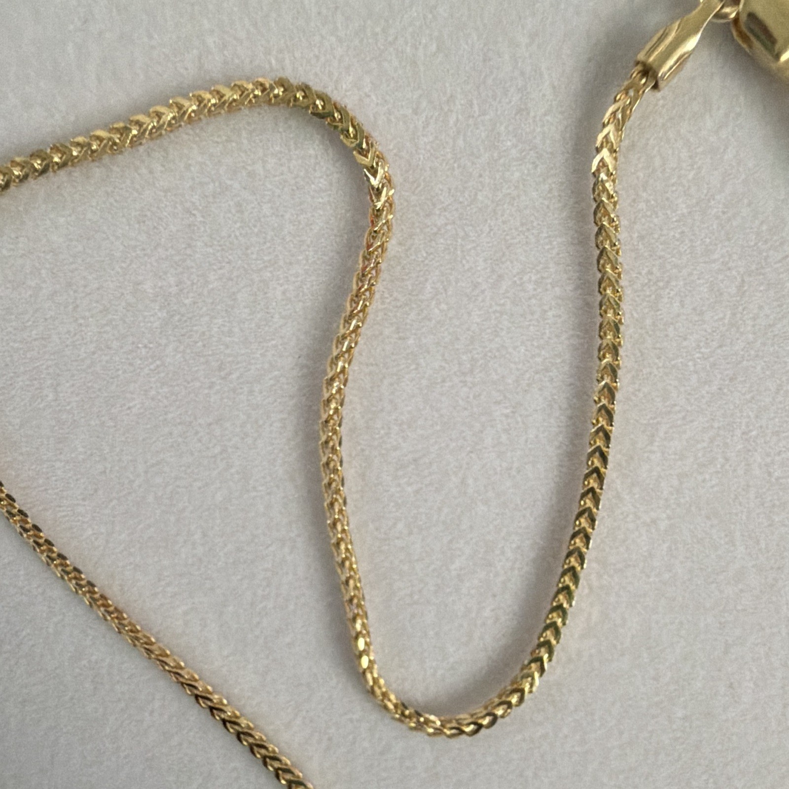 925 Silver Gold Tone plated Box Chain Necklace with Lobster Clasp, No Stone