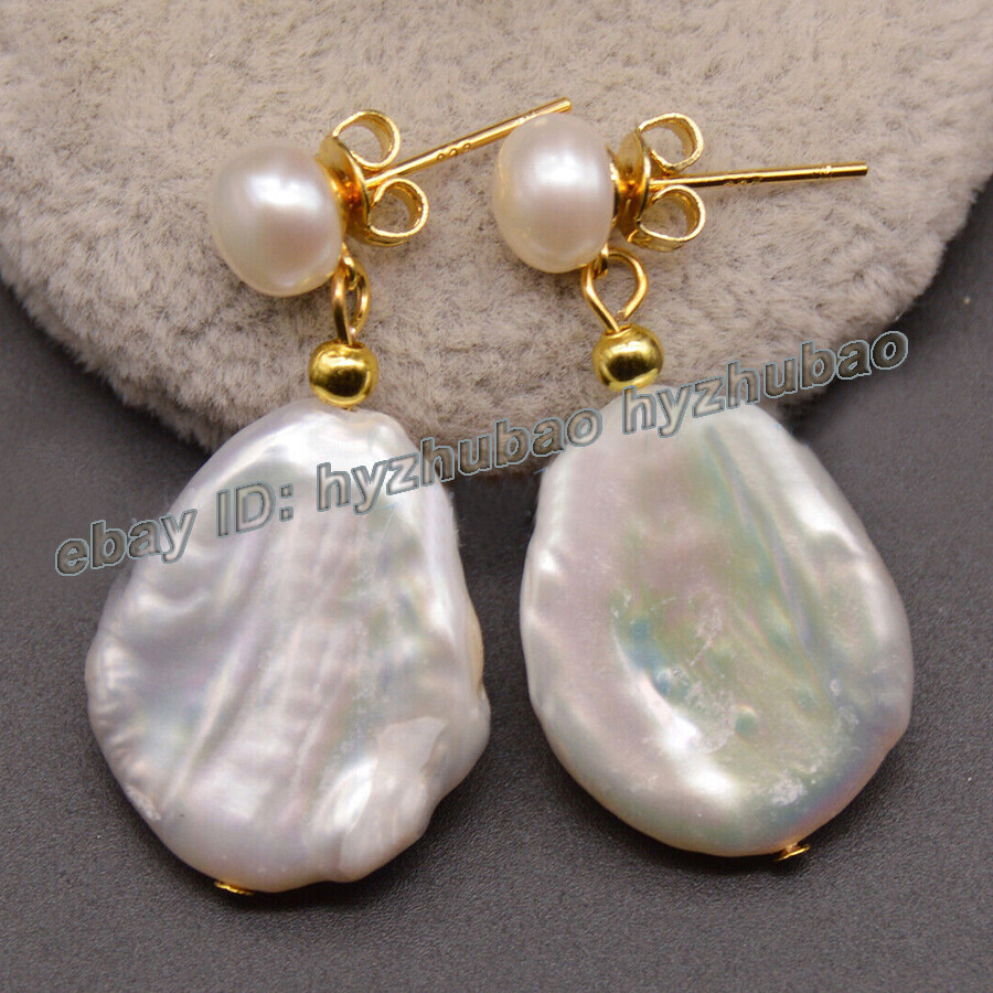 Huge 18-22mm South Sea White Flat Baroque Keshi Pearl Necklace Bracelet Earrings