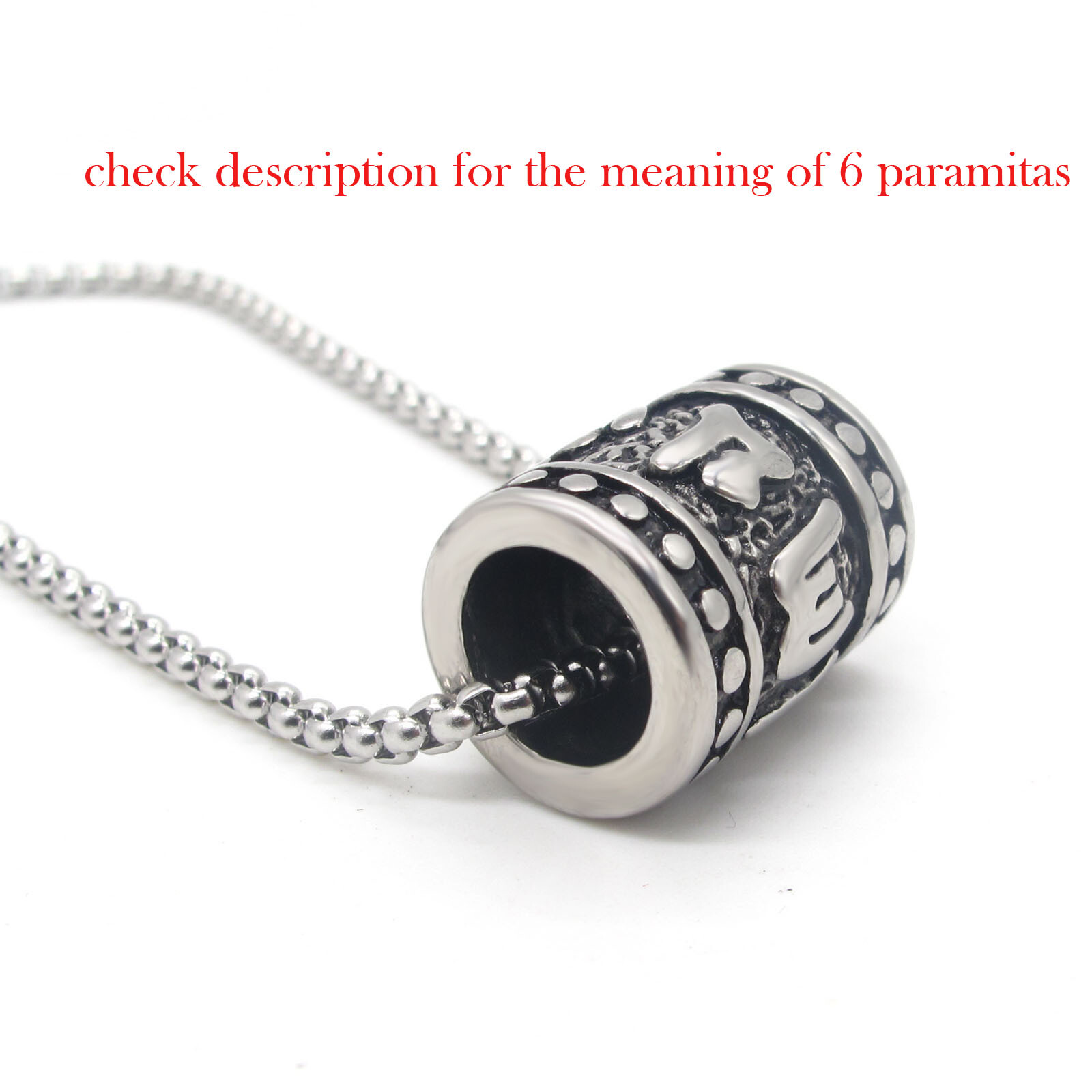 MENDEL Mens Tibetan Buddhist Amulet Pendant Necklace Stainless Steel Jewelry Men