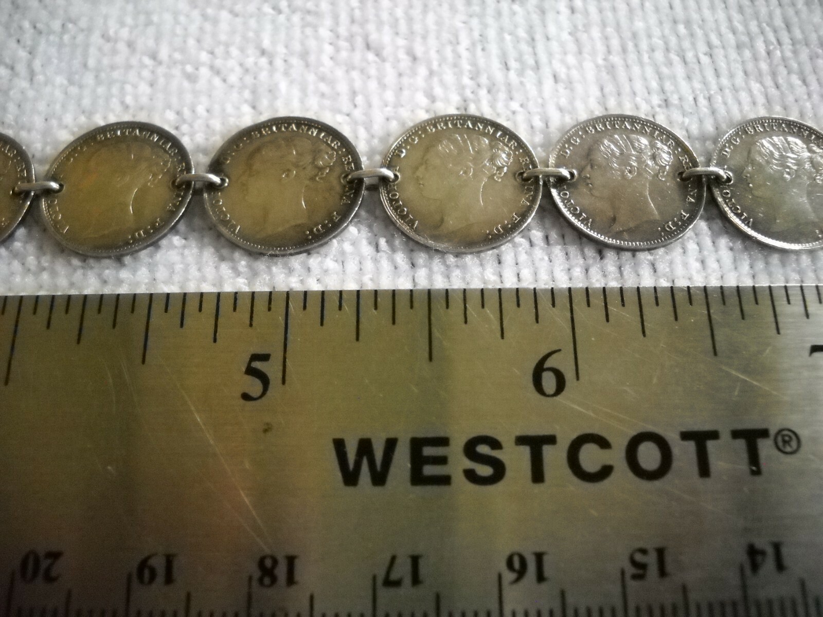 Great Britain Silver 3 Pence Coin Choker 22 coins 15 inch ONE OF A KIND 1880’S