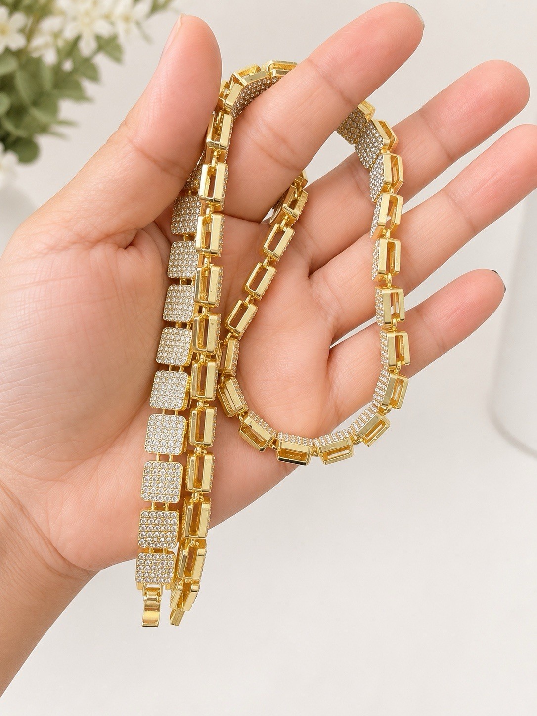 18” Gold Pavé Iced Out Necklace