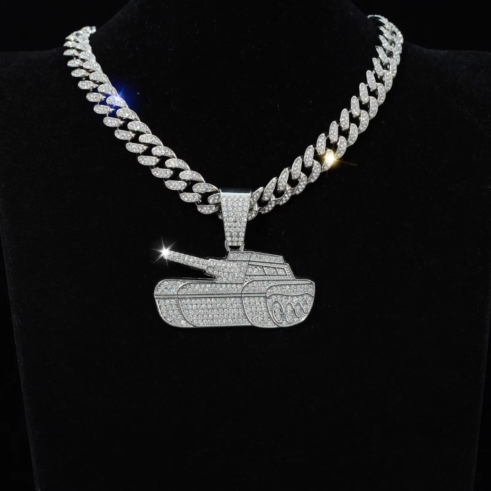 Silver / Gold Tank Pendant Necklace