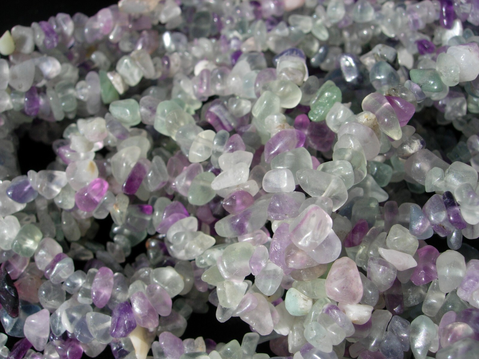 Multi Fluorite crystal chip bead strands about 34″ long Reiki