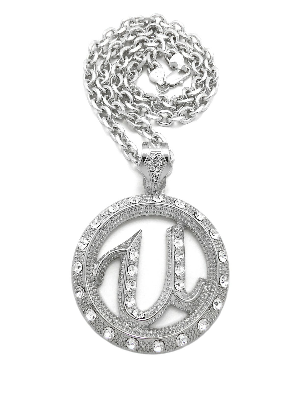 Hip Hop Usher U Pendant 7mm/18″,20″,24″,30″ Link Chain Fashion Necklace XZP116